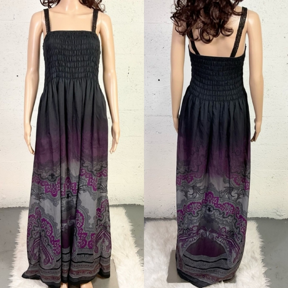 Free People Black and Purple Ombre Maxi Dress
